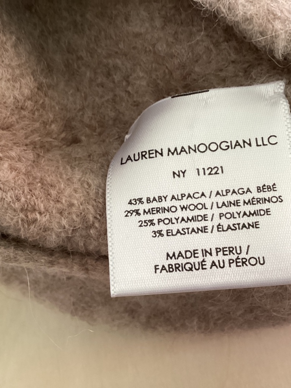 Lauren Manoogian oat colored  Alpaca Wool Blend Beret New - Picture 3 of 3